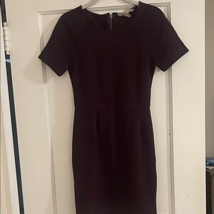 Forever 21 Deep Plum Short-Sleeve Midi Dress